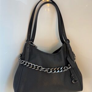 Coach Black Pebbled Leather Shoulder Bag